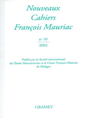 cover image of Nouveaux cahiers François Mauriac n° 10